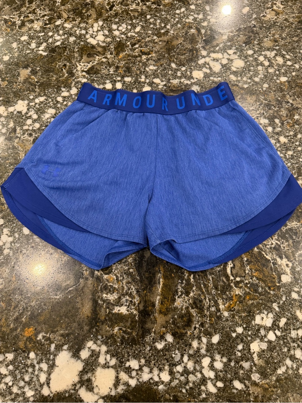 Under Armour Royal Blue Women's Athletic Shorts with Branded Waistband